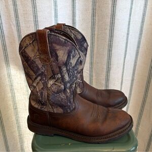Ariat Brown and Camouflage Cowboy Boots